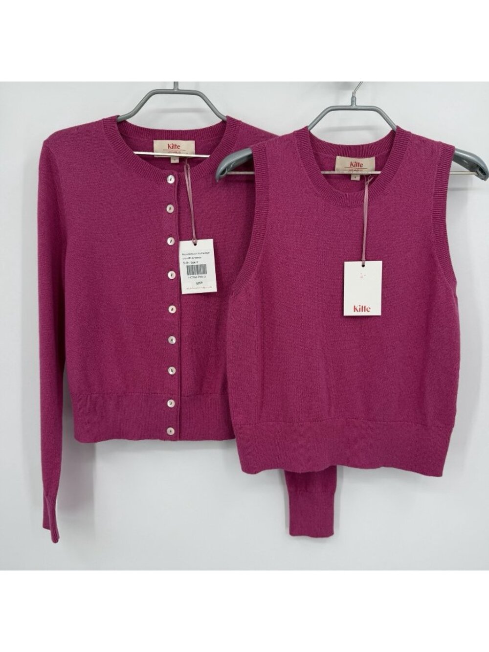 Kilte Collection Carrie Tank and Cardigan Sweater Matching Set Fuchsia size 0/XS